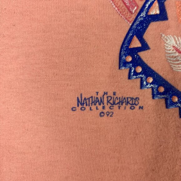 Vintage 90s Aztec Southwestern Single Stitch Oneita T Shirt Men's XL Fit Medium - Picture 4 of 10